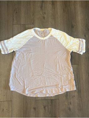 American Eagle Outfitters Lavender and White Raglan Tee